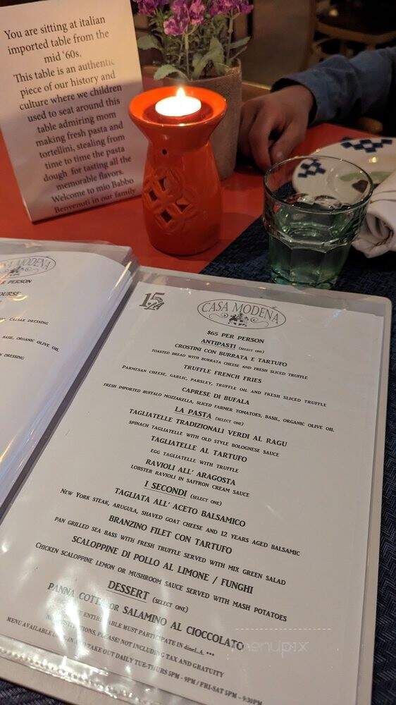 Mio Babbo - Los Angeles, CA menu_pic