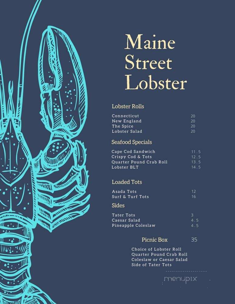 Maine Street Lobster - Encino, CA menu_pic
