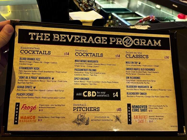 Tap 42 - Doral, FL menu_pic