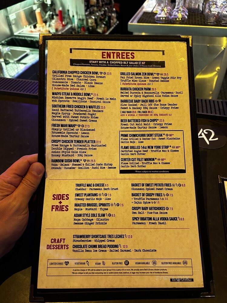 Tap 42 - Doral, FL menu_pic