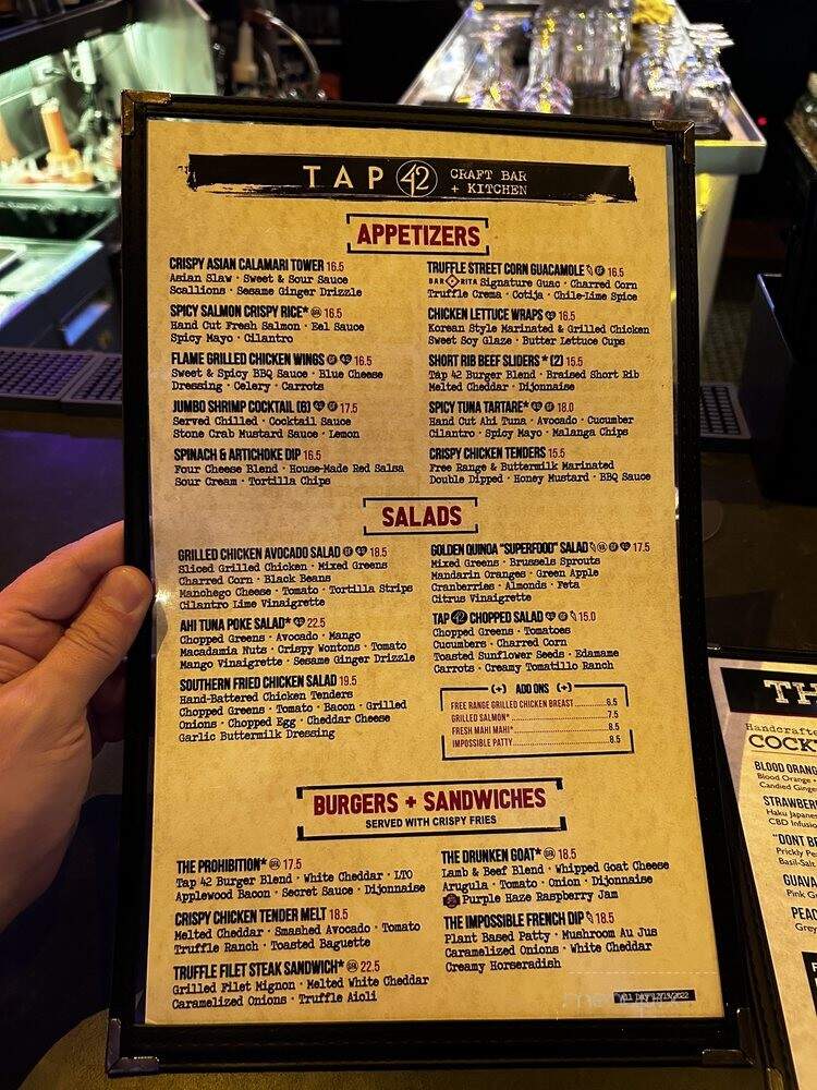 Tap 42 - Doral, FL menu_pic