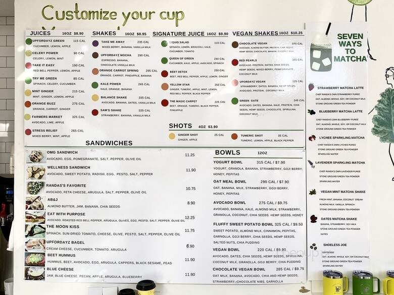 UpForDayz Coffee - San Francisco, CA menu_pic