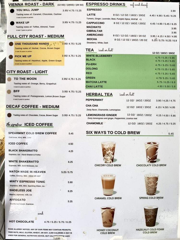 UpForDayz Coffee - San Francisco, CA menu_pic