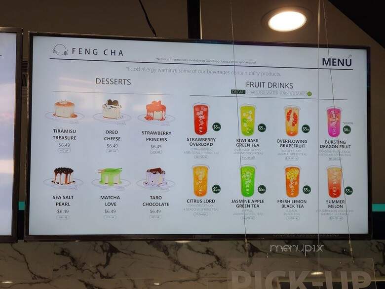 Feng Cha Teahouse - Costa Mesa, CA menu_pic