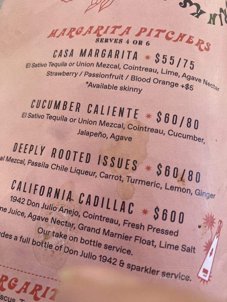 Tu Madre - West Hollywood, CA menu_pic