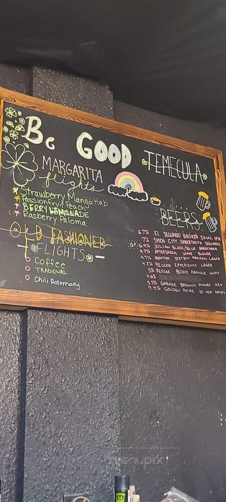 Be Good Restaurant & Experience - Temecula, CA menu_pic