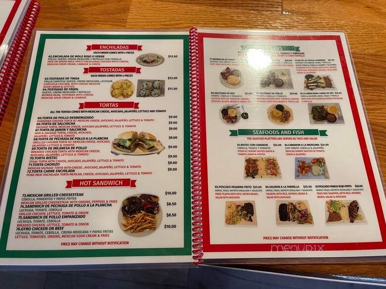 Tacos Mexican Grill - Union, NJ menu_pic