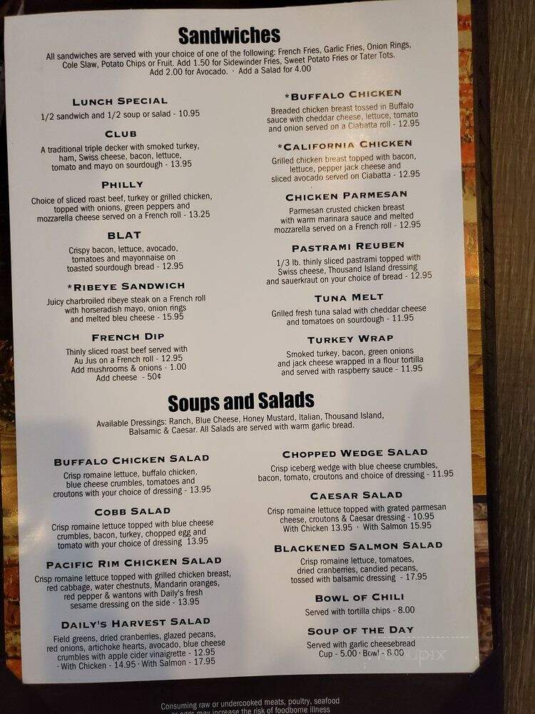 Daily's Sports Grill - San Clemente, CA menu_pic