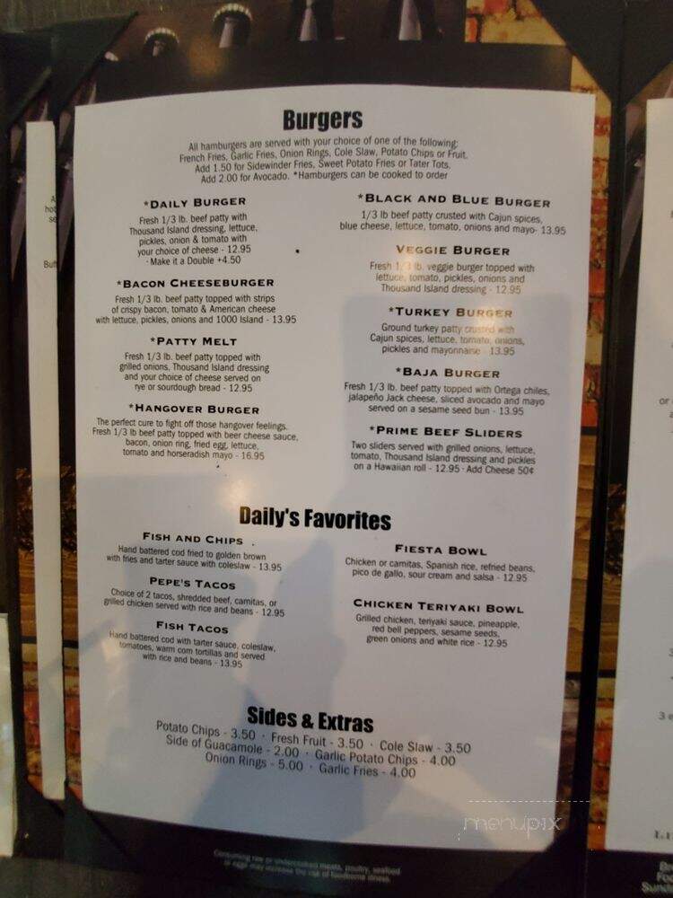 Daily's Sports Grill - San Clemente, CA menu_pic