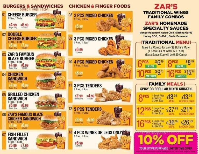 Zars Chicken and Burgers - East Meadow, NY