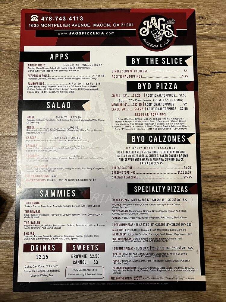 Jag's Pizzeria & Pub - Huber, GA