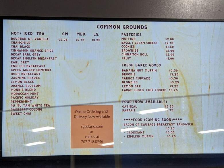 Common Grounds - Fairfield, CA menu_pic