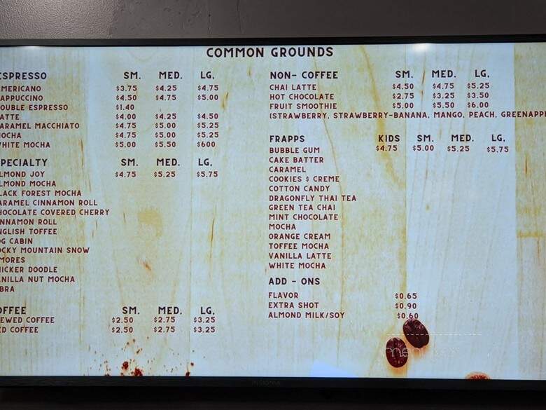 Common Grounds - Fairfield, CA menu_pic