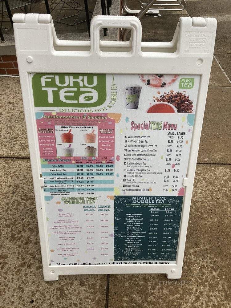 Fuku Tea - Pittsburgh, PA menu_pic