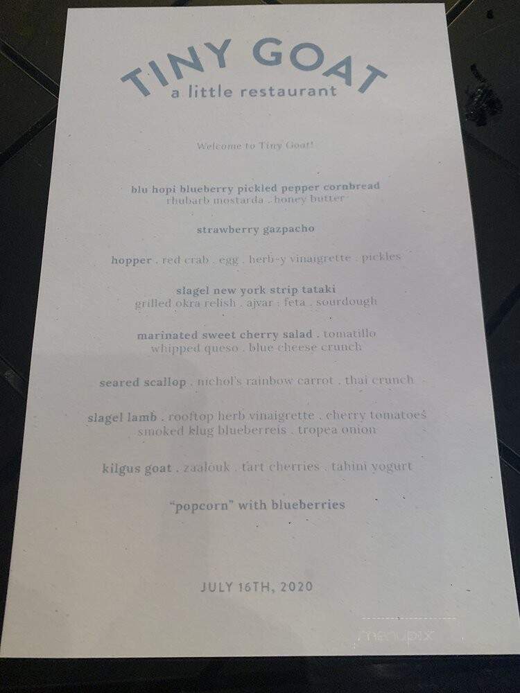 Tiny Goat - Chicago, IL menu_pic