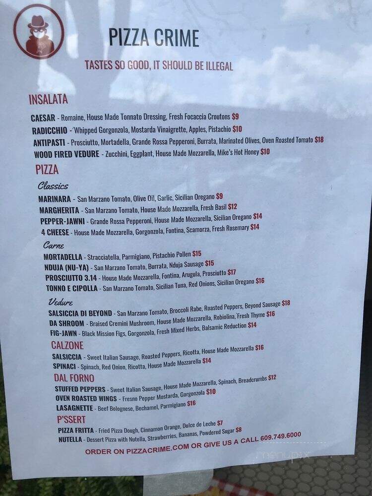 Pizza Crimine - Haddonfield, NJ menu_pic