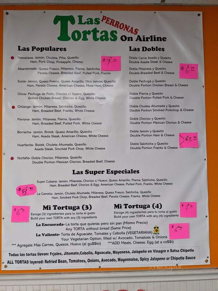 Tortas Perronas Airline - Houston, TX menu_pic