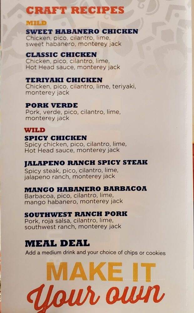 Hot Head Burritos - Rushville, IN menu_pic
