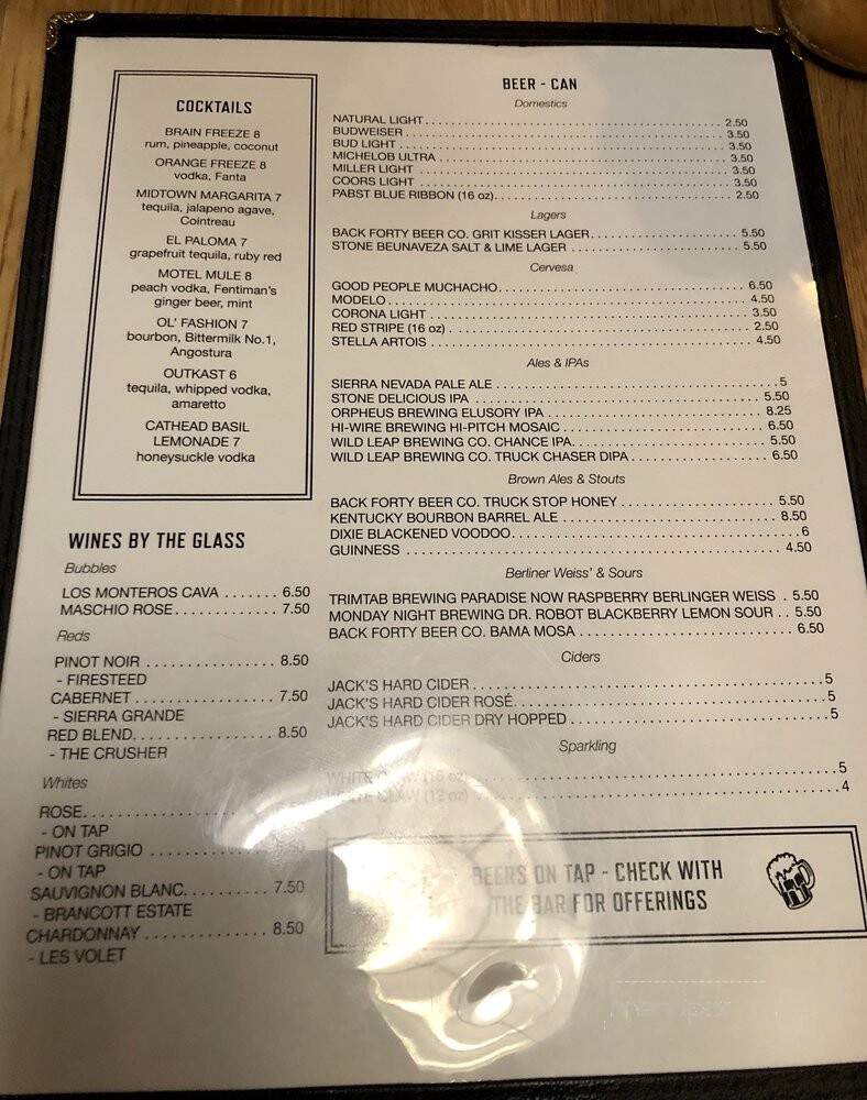 Auburn Plaza Bar & Lounge - Auburn, AL menu_pic