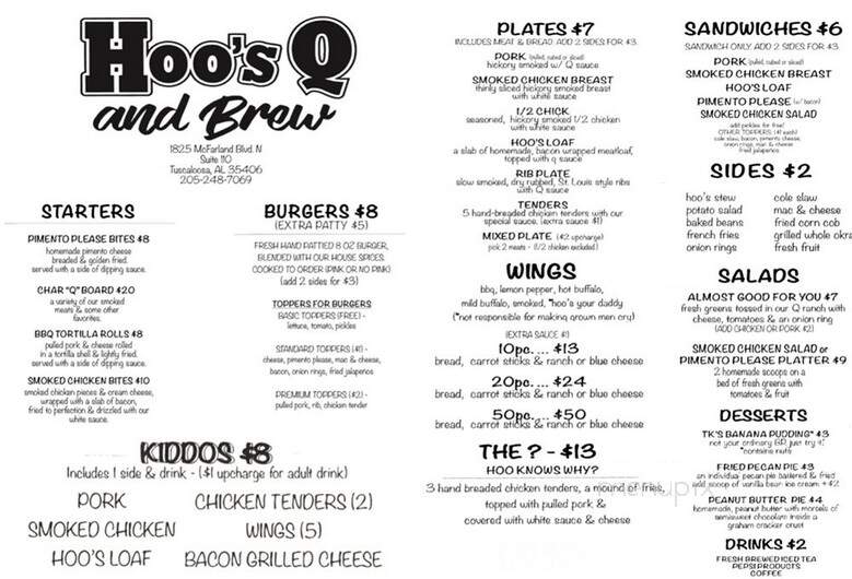 Hoo's Q and Brew - Tuscaloosa, AL