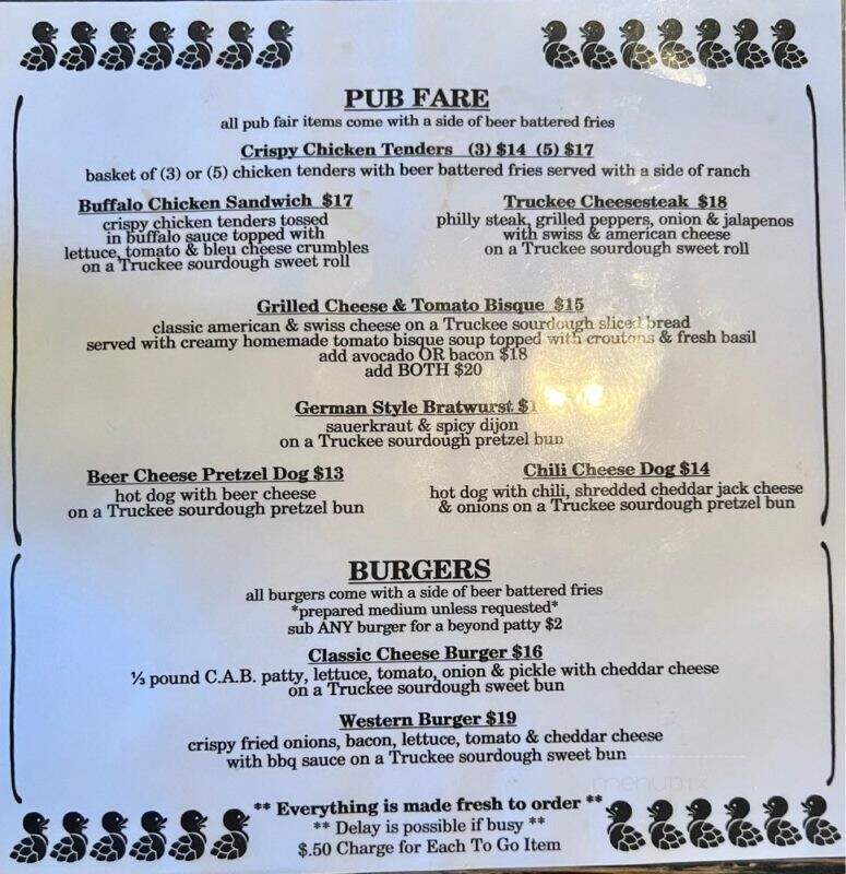 The Hoppy Duck - Truckee, CA menu_pic