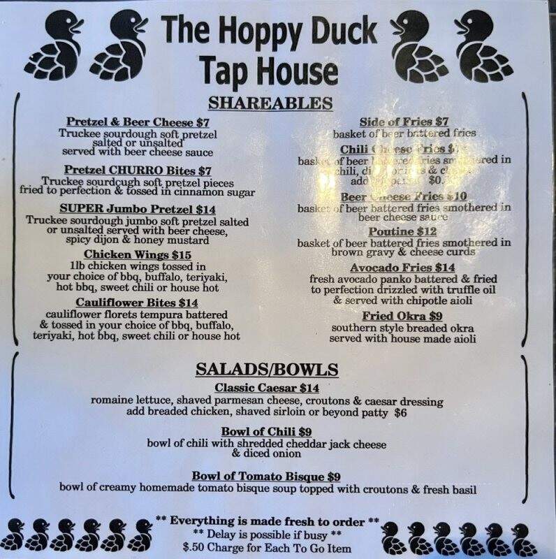 The Hoppy Duck - Truckee, CA menu_pic