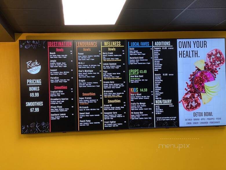 Rush Bowls - Bentonville, AR menu_pic