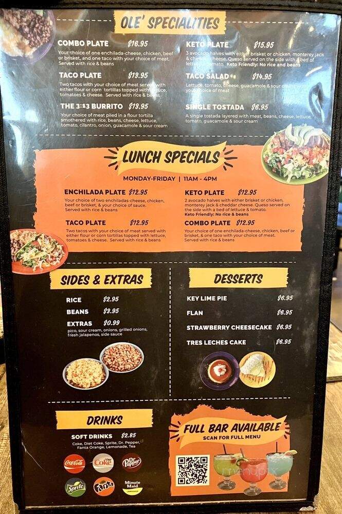 Enchilada Ole - North Richland Hills, TX menu_pic