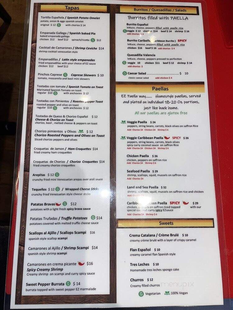 EZ Paella - New York, NY menu_pic