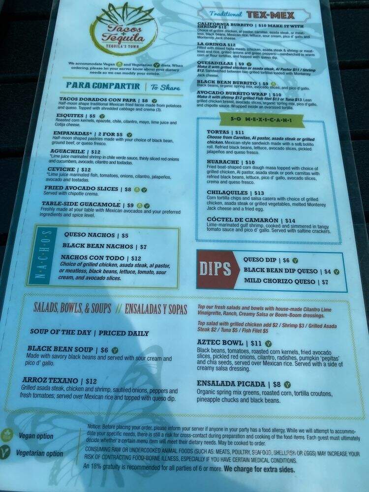 Tequila's Town - Savannah, GA menu_pic