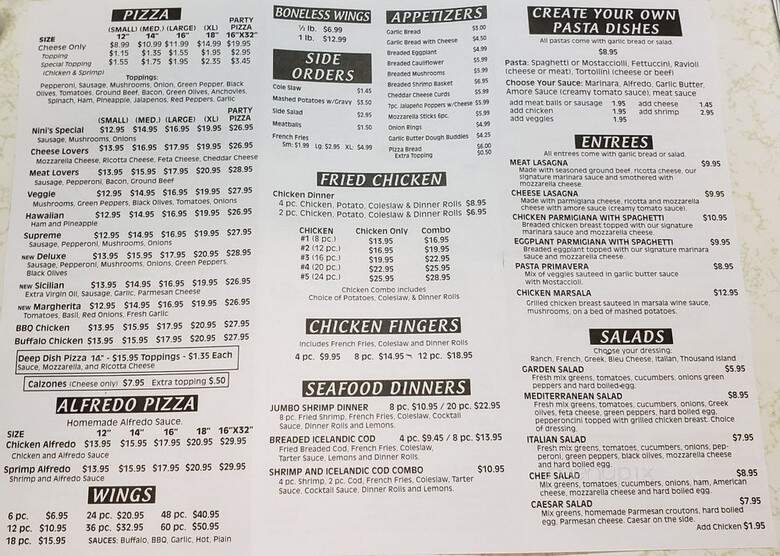 Nini's Pizzeria - Greenfield, WI menu_pic