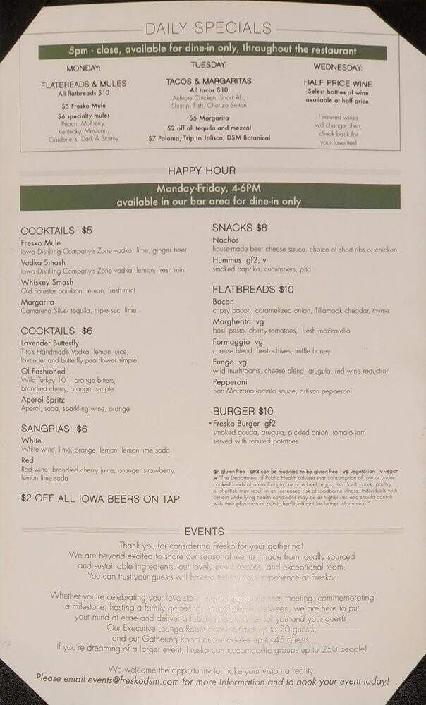 Fresko Natural Foods - Des Moines, IA menu_pic