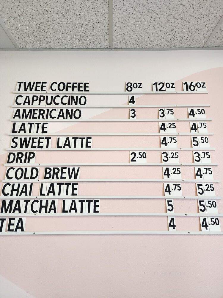 Twee Coffee - Riverside, CA menu_pic