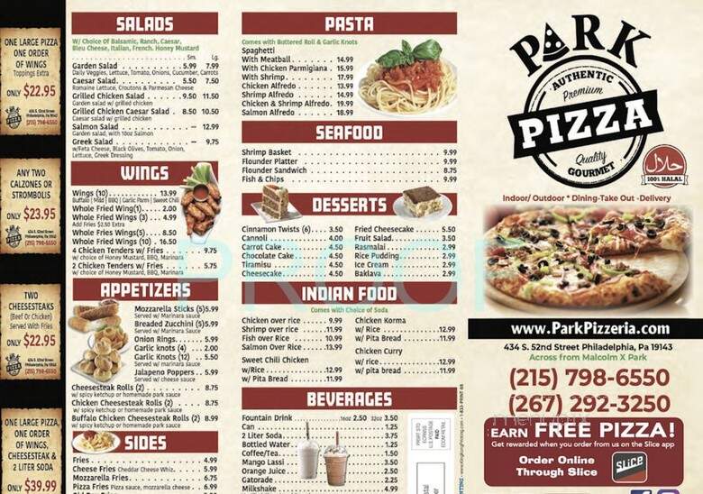 Park Pizza - Philadelphia, PA menu_pic