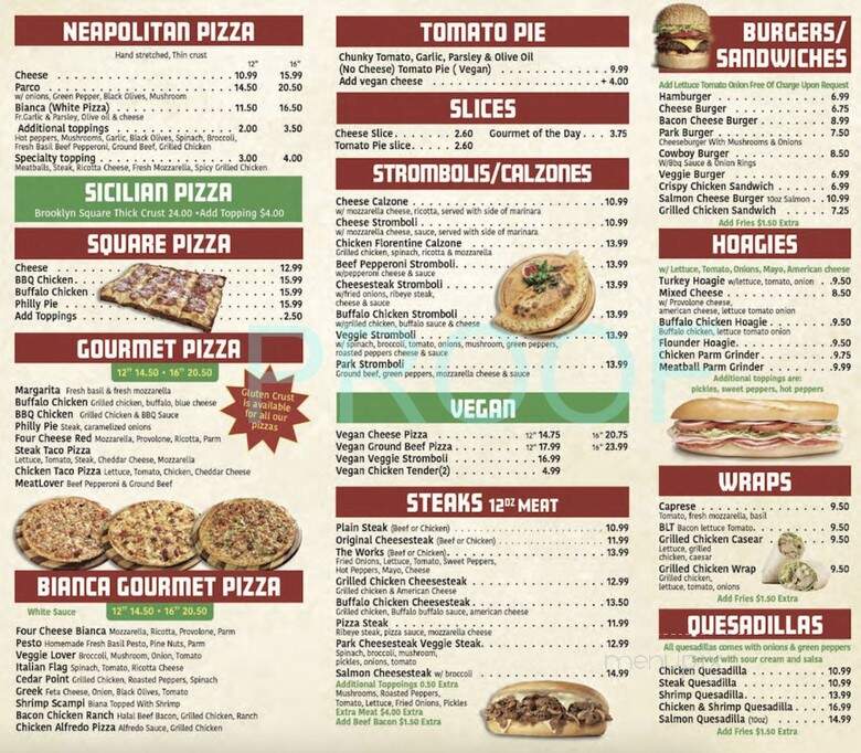 Park Pizza - Philadelphia, PA menu_pic