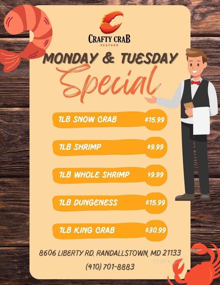 Crafty Crab - Randallstown, MD menu_pic