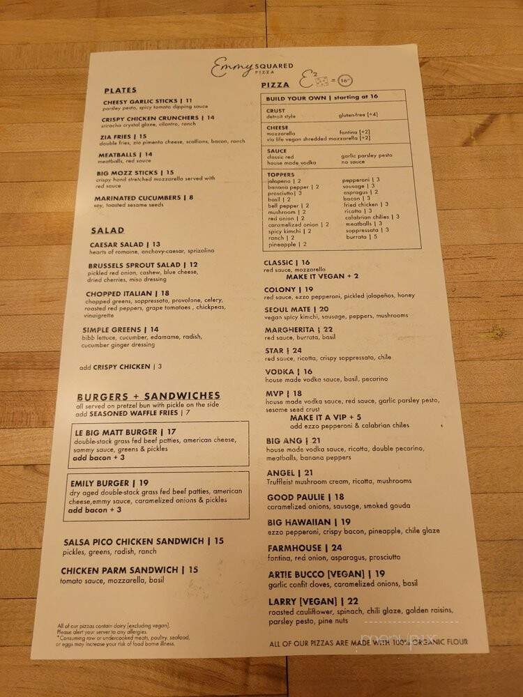 Emmy Squared Pizza - Louisville, KY menu_pic