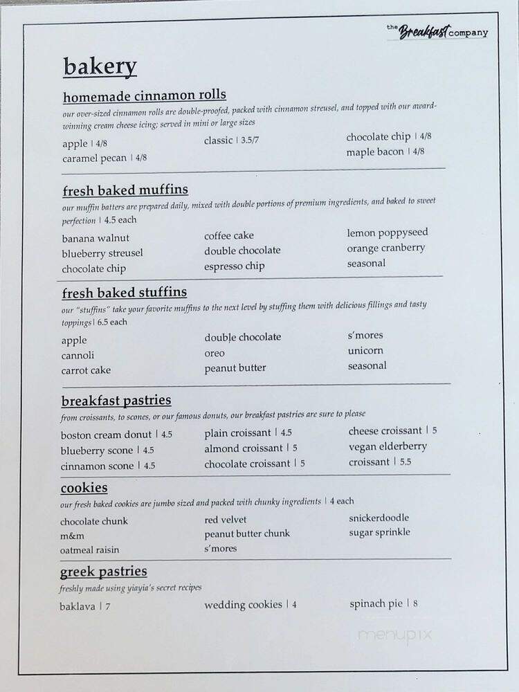 The Breakfast Company - Bradenton, FL menu_pic