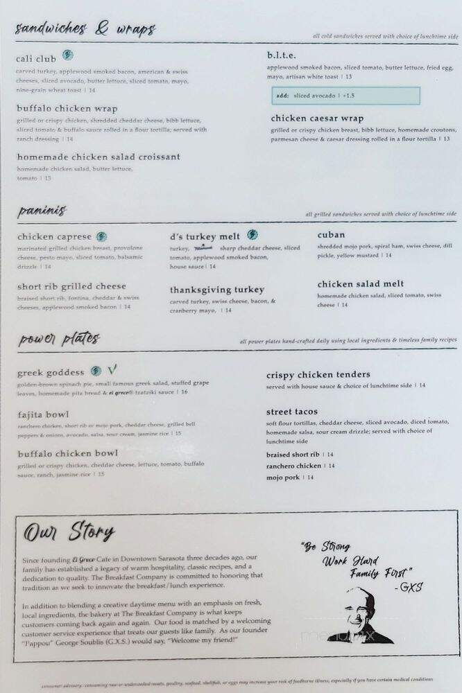 The Breakfast Company - Bradenton, FL menu_pic