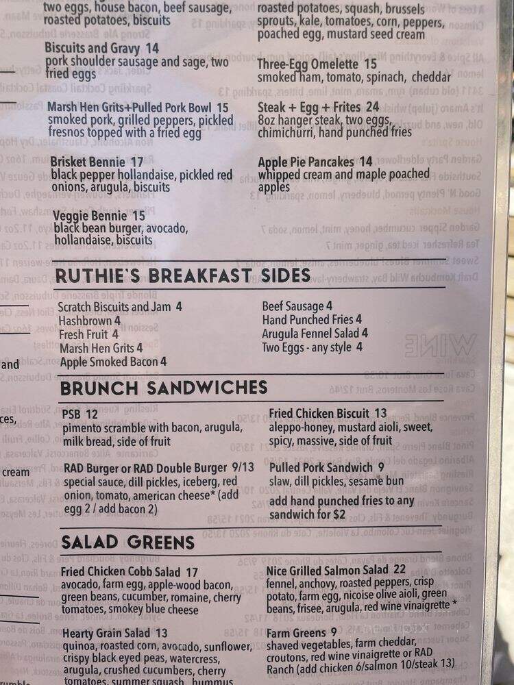 Ruthie's All-Day - Arlington, VA menu_pic