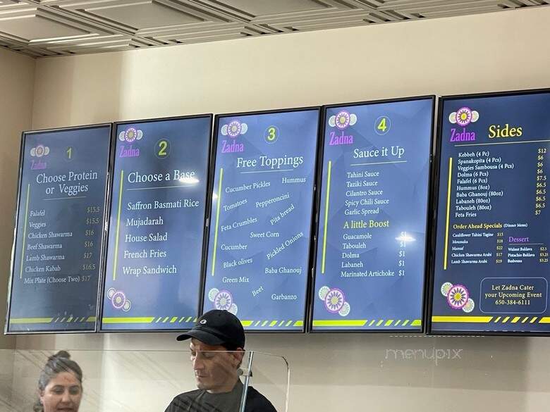 Zadna Bowl - Palo Alto, CA menu_pic
