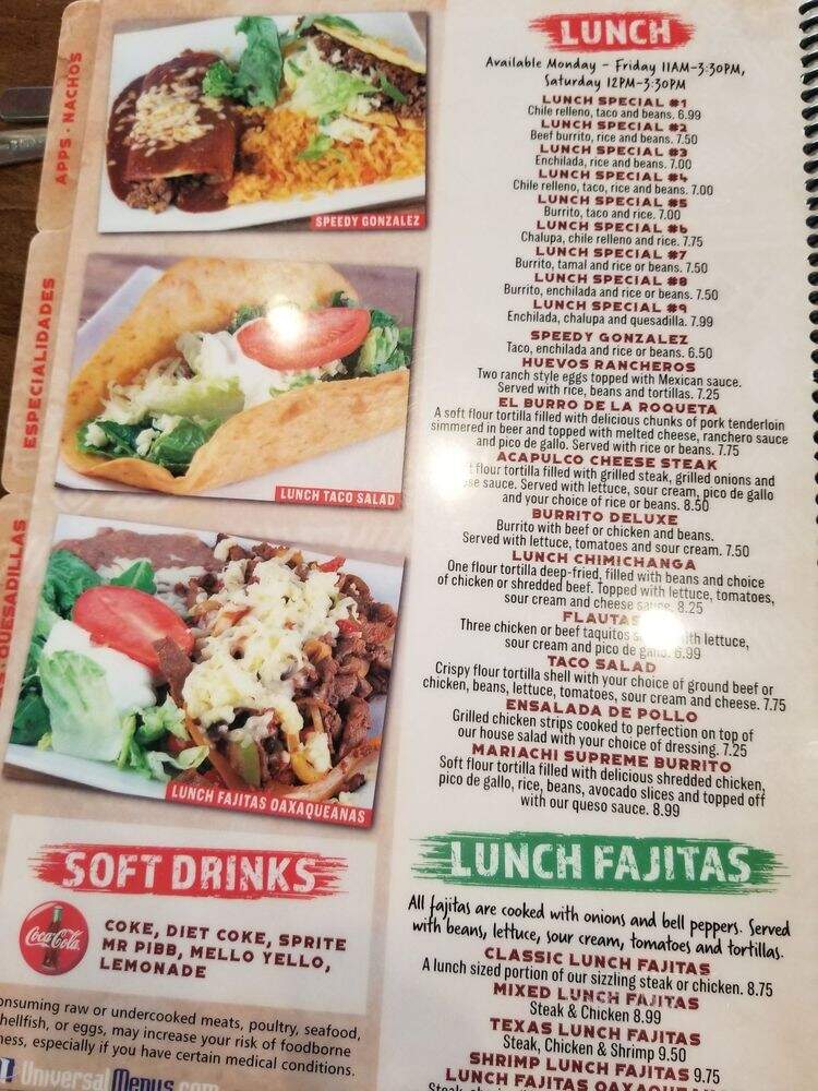 El Mariachi Mexican Restaurant & Cantina - Lexington, KY menu_pic