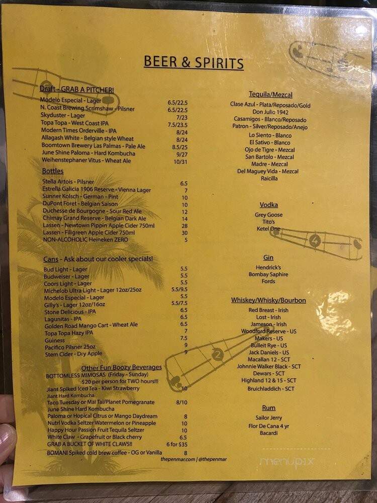 The Penmar - Venice, CA menu_pic