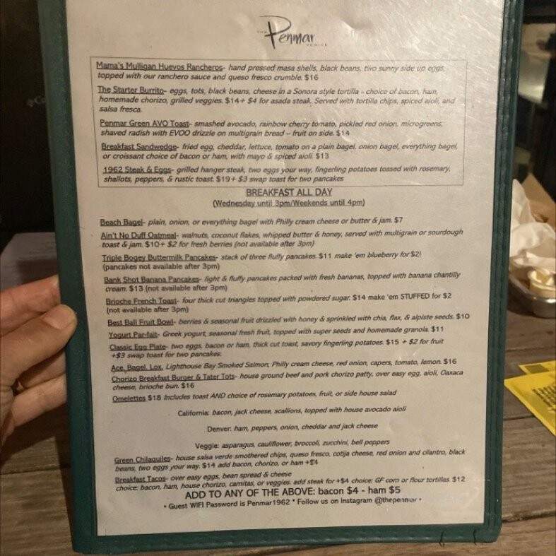 The Penmar - Venice, CA menu_pic