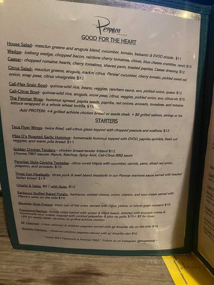 The Penmar - Venice, CA menu_pic
