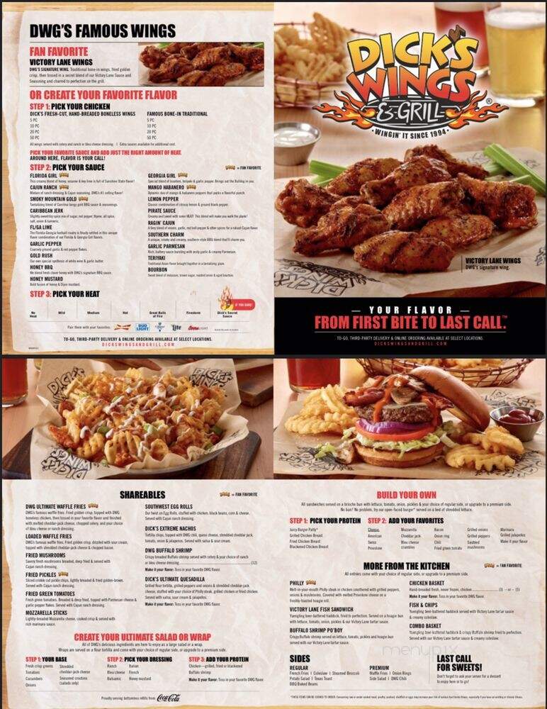 Dick's Wings and Grill - Carrollton, TX menu_pic