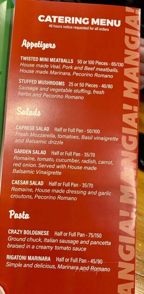 Twisted Italian Cafe - Hartford, CT menu_pic