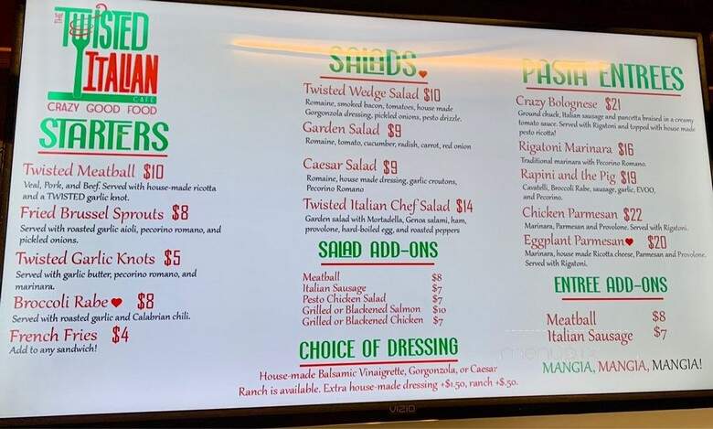 Twisted Italian Cafe - Hartford, CT menu_pic