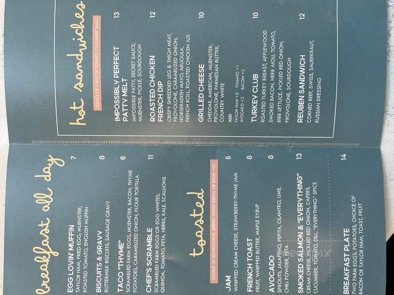 Rise + Thyme Cafe - Dallas, TX menu_pic