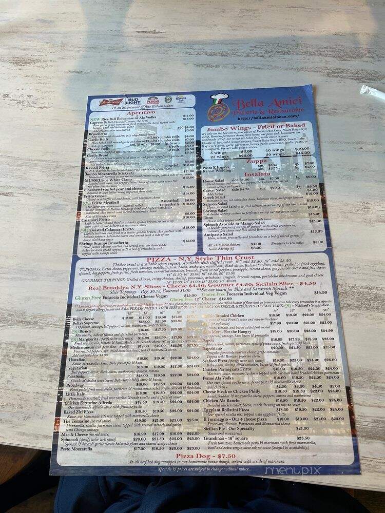 Bella Amici Pizzeria & Restaurante - Boca Raton, FL menu_pic